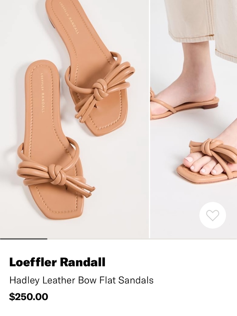 Loeffler Randall Hadley Knot-Detail Leather Slide Sandals - Tan